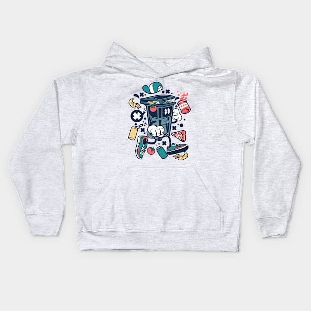 Garbage man Kids Hoodie by Superfunky